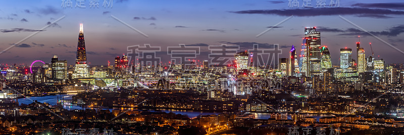 英国伦敦空中全景图