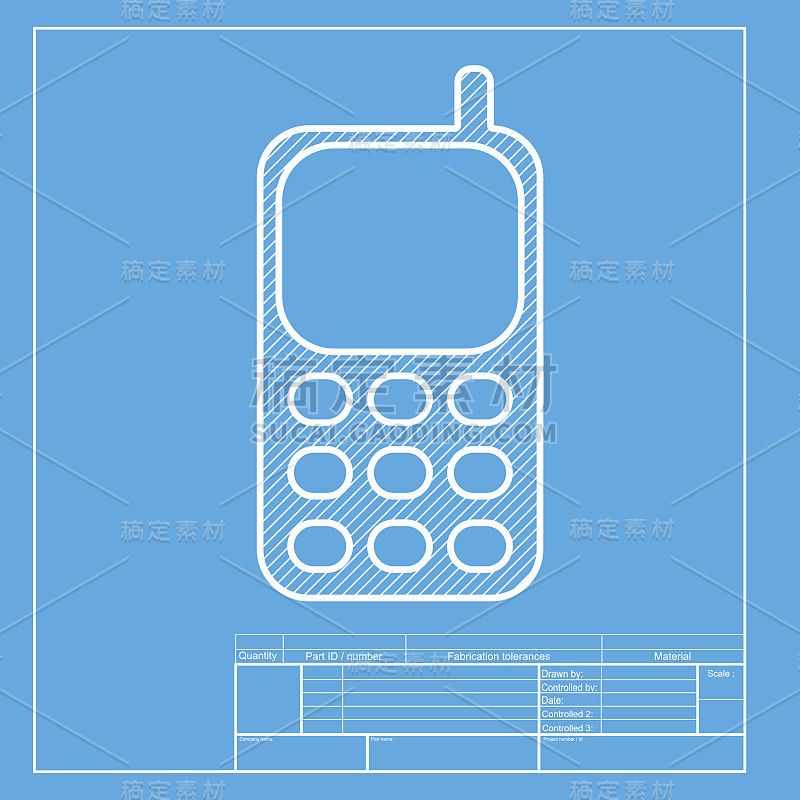 手机的信号。蓝图模板上图标的白色部分。