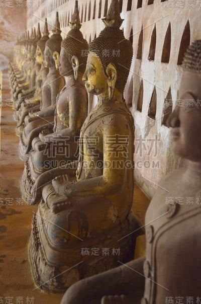 金色佛像排成一排