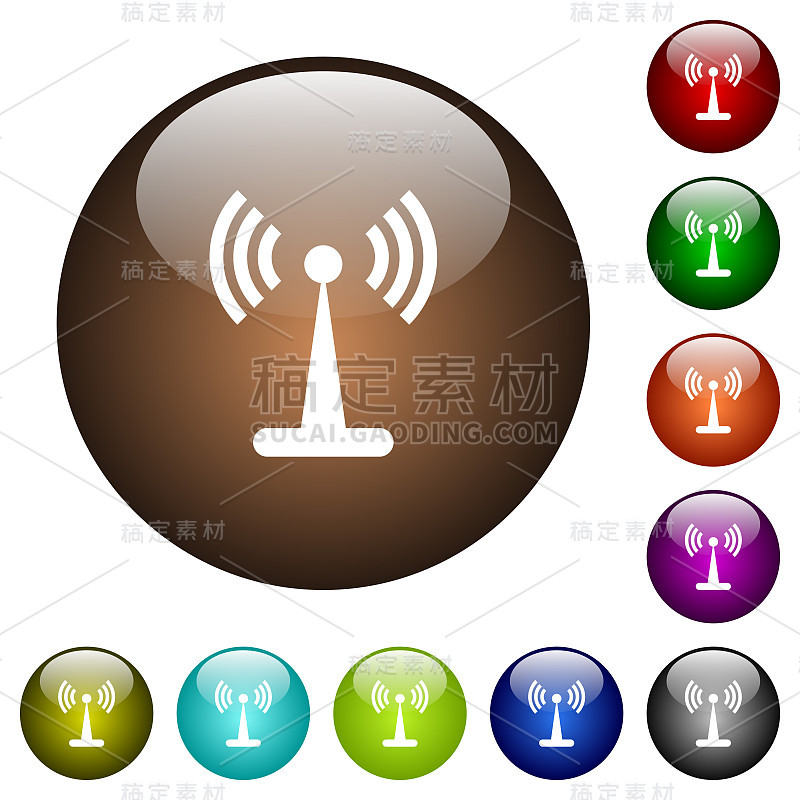 Wlan网络彩色玻璃按钮