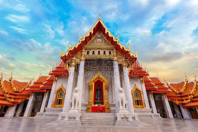 大理石寺庙，Wat Benchamabopit Dusitvanaram在曼谷，泰国