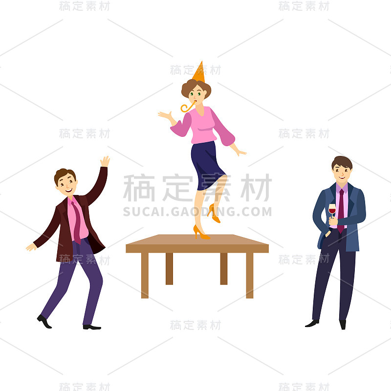 人们在公司聚会上跳舞喝酒