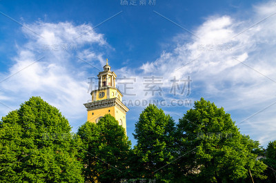 瑞典斯德哥尔摩，圣玛利亚教堂的钟楼