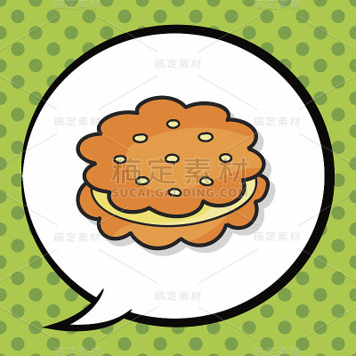 饼干涂鸦，演讲泡泡