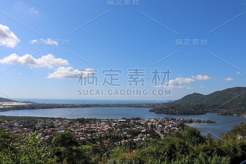 美丽的全景从Conceição泻湖山在Florianópolis，圣卡塔琳娜。