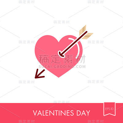 箭头图标。爱的迹象