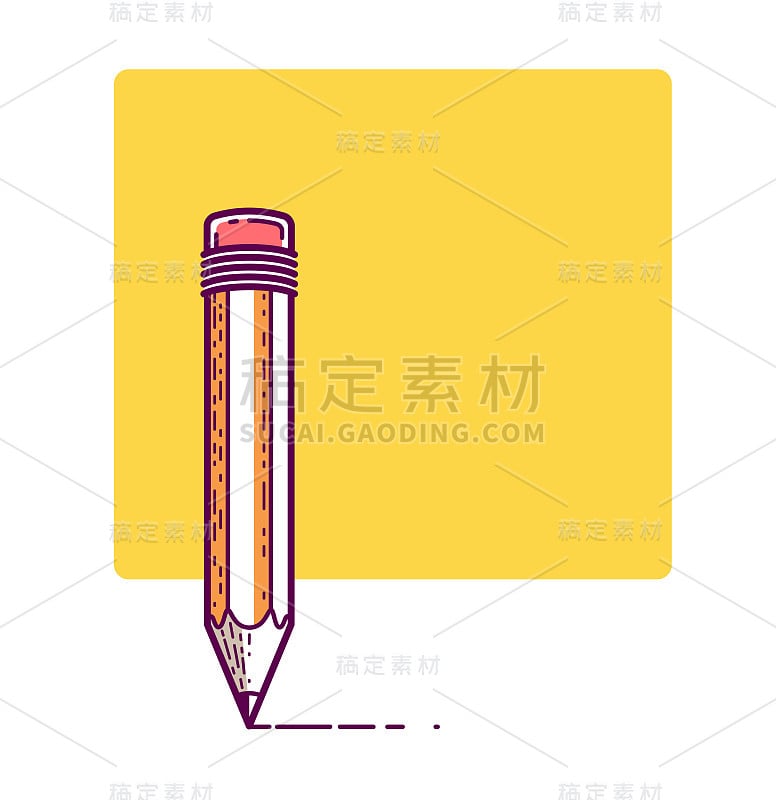 Vector background with pencil and copy space for t