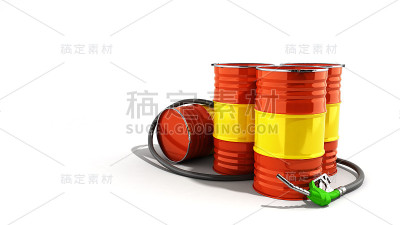 油桶和桶状容器呈现白色