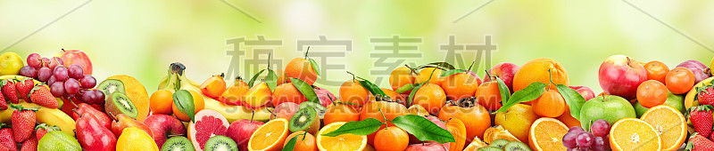 无缝横纹，色彩鲜艳的蔬菜水果