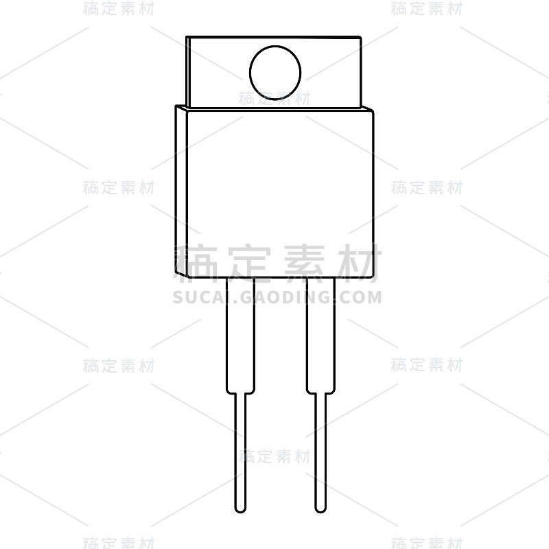 晶体管轮廓图标。矢量图