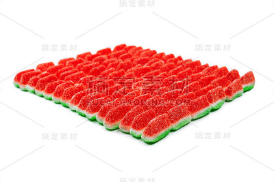 西瓜果冻糖果。美味咀嚼糖果。