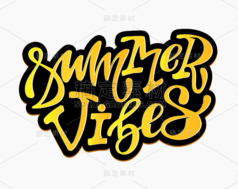 Summer vibes lettering poster banner art