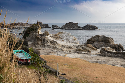 日本千叶县鸭川市富美港的风景