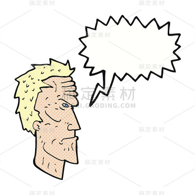 卡通愤怒的脸与讲话气泡