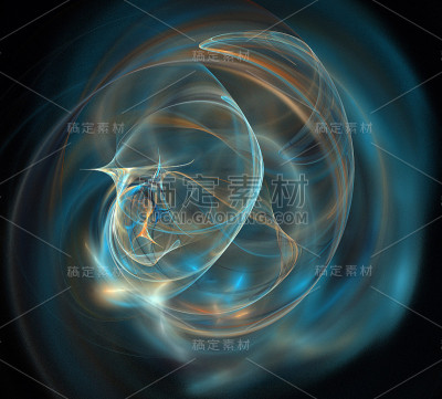 一个数字分形在黑色上的图像