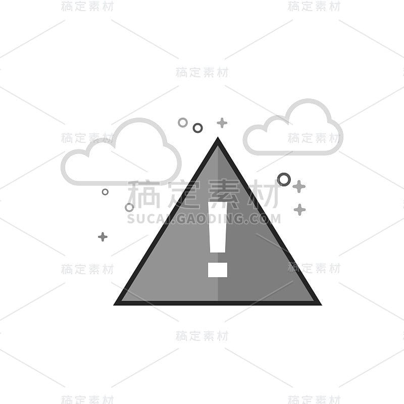 平坦的灰度图标-警告标志