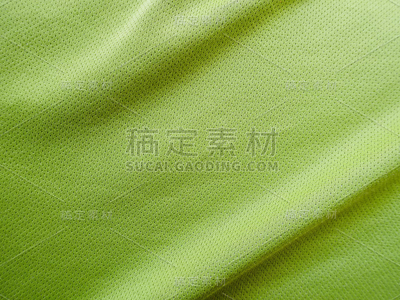 绿色运动服装面料，平纹纹理