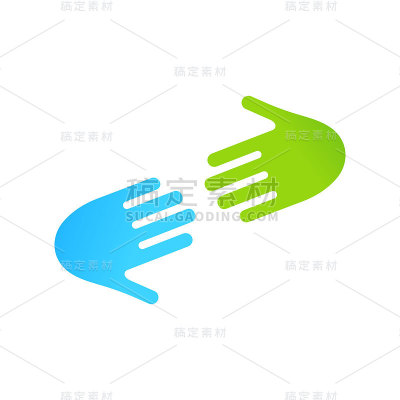 两个手臂。象征团队或团队合作的手。