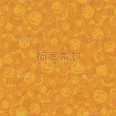 无缝橙色万圣节背景