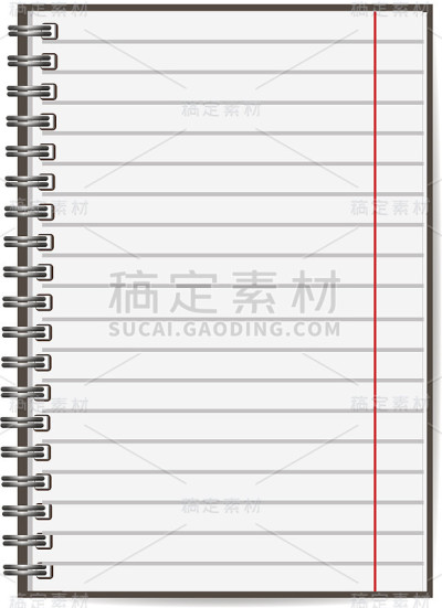 空白现实封闭螺旋笔记本孤立在白色背景。垂直的字帖。模板，模拟组织者或日记。水平排列notebook.