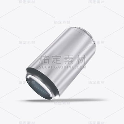 3D渲染金属罐上的白色背景