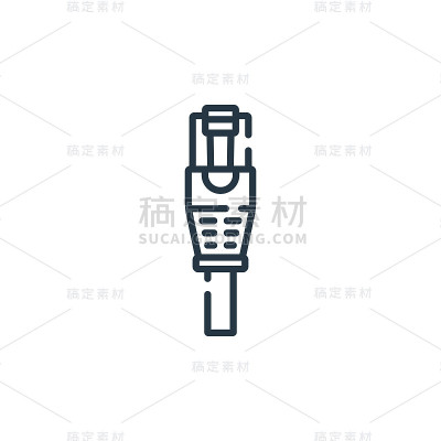 网线图标矢量来自硬件概念。细线插图的网络电缆可编辑的笔划。网络电缆线性标志，用于web和移动应用程序