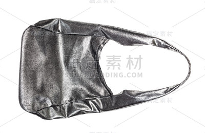 皱巴巴的包手工银皮革孤立