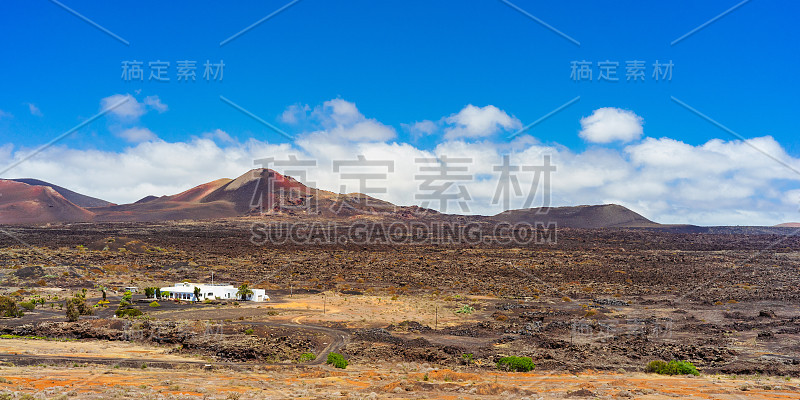 La Geria, Timanfaya国家公园，Volcanoes, Lanzarote，西班牙