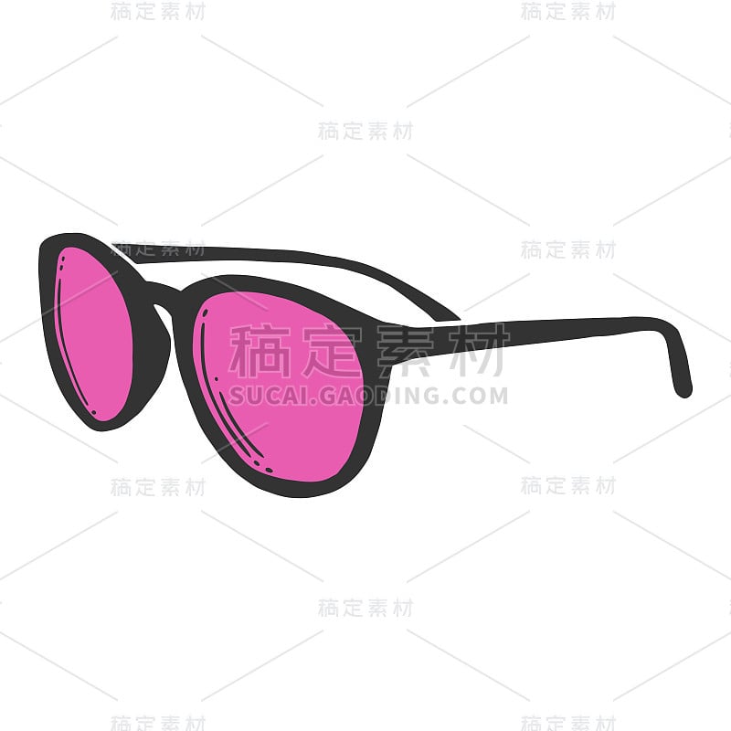 Fashion sunglasses. Vector concept in doodle and s