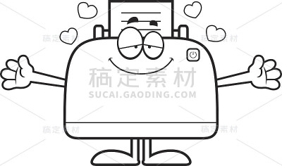 卡通打印机拥抱