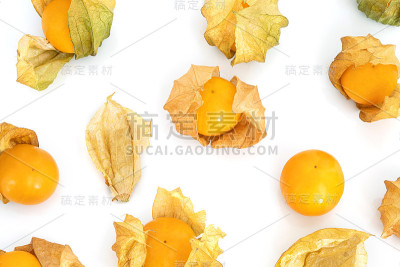 白色背景上的新鲜醋栗果
