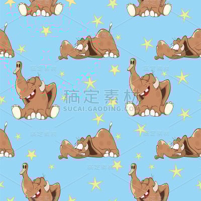 背景与可爱的大象无缝模式
