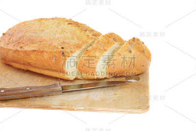 新鲜的面包。孤立的