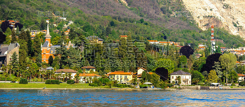 意大利皮埃蒙特湖(Lago Maggiore)海岸