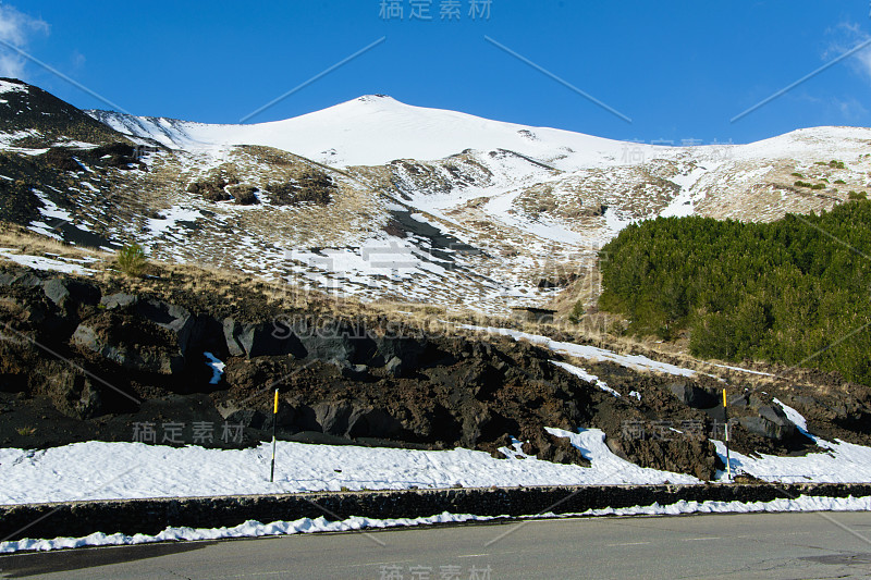 美丽的自然背景。意大利，西西里，埃特纳山