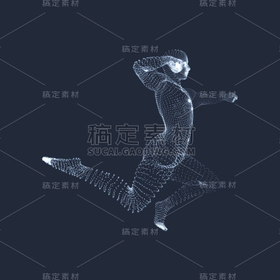 人的三维模型。人类的身体。设计元素。