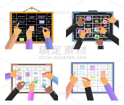 概念敏捷项目计划，团队人员工作。