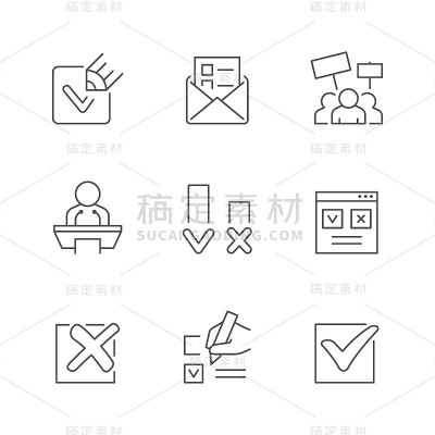 设置投票的线条图标