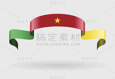 喀麦隆国旗背景。矢量插图。