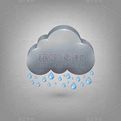 天气图标。雨云