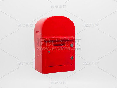 一个新的红色邮箱在白色背景。