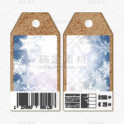 两面矢量标签设计，用硬纸板销售标签