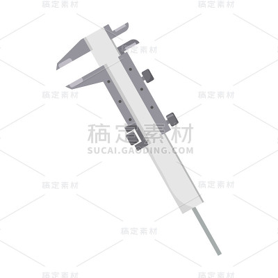 卡尺图标在卡通风格孤立的白色背景。建立和修复符号库存矢量插图。