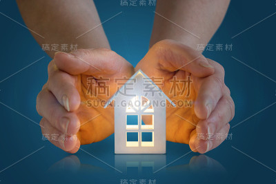 手显示房子。