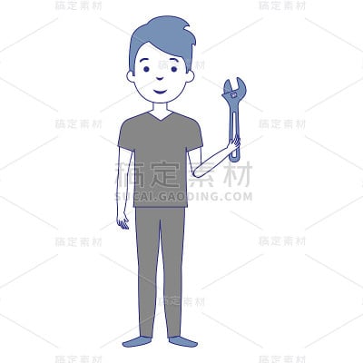 人用扳手工具隔离图标