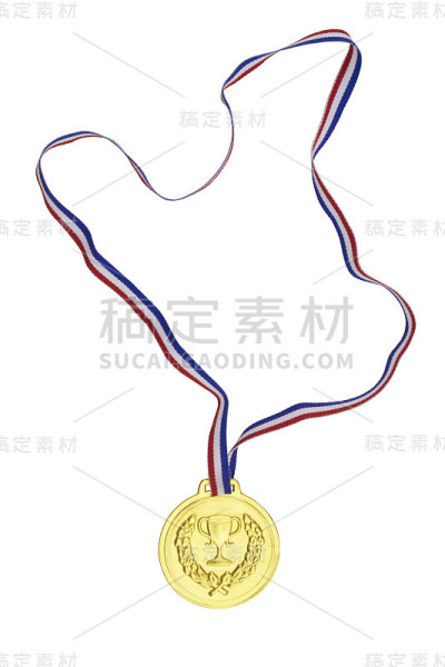 金牌与丝带隔离