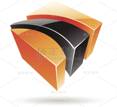 彩色3d立体抽象图标