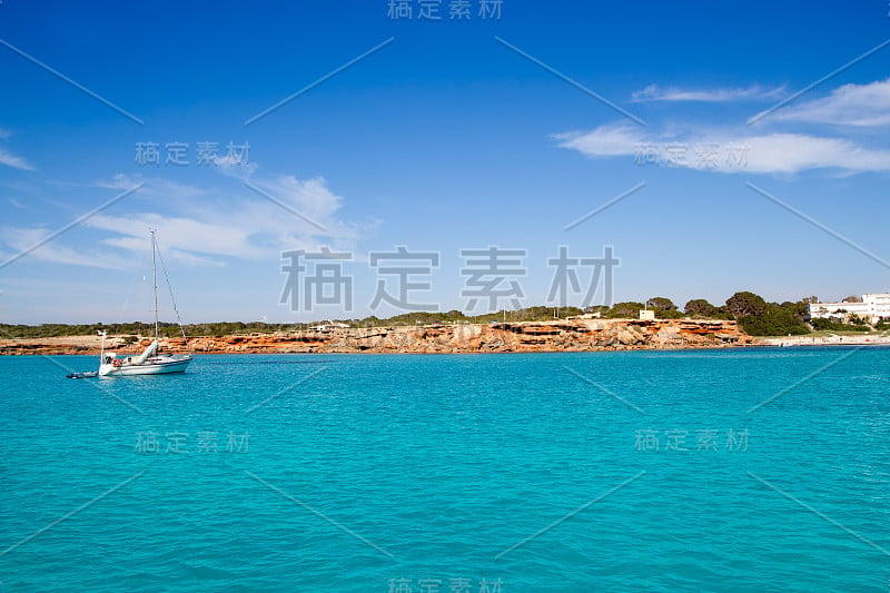 卡拉Saona Formentera伊比沙岛帆船