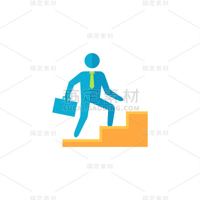 平坦的图标-商人楼梯