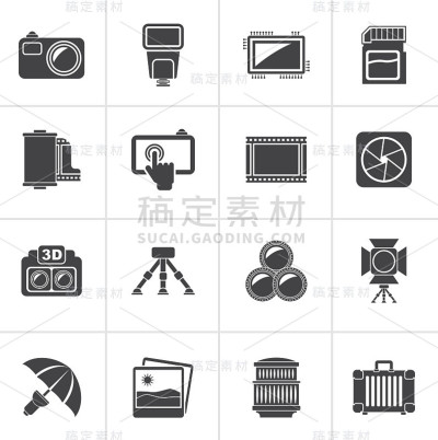 黑色摄影设备图标